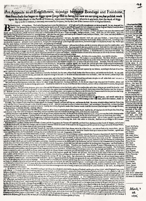 English Diggers writing