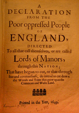English Diggers writing