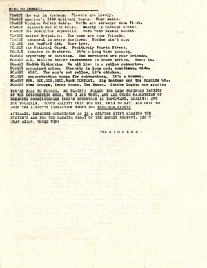 A Digger street sheet