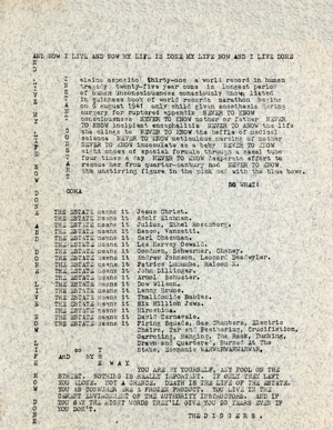 A Digger street sheet