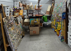 The storage unit packed to the rafters
