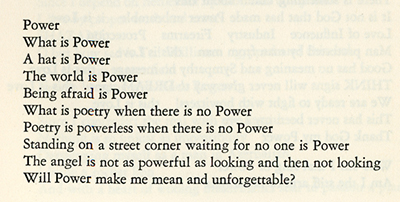 Excerpt from POWER by Gregory Corso